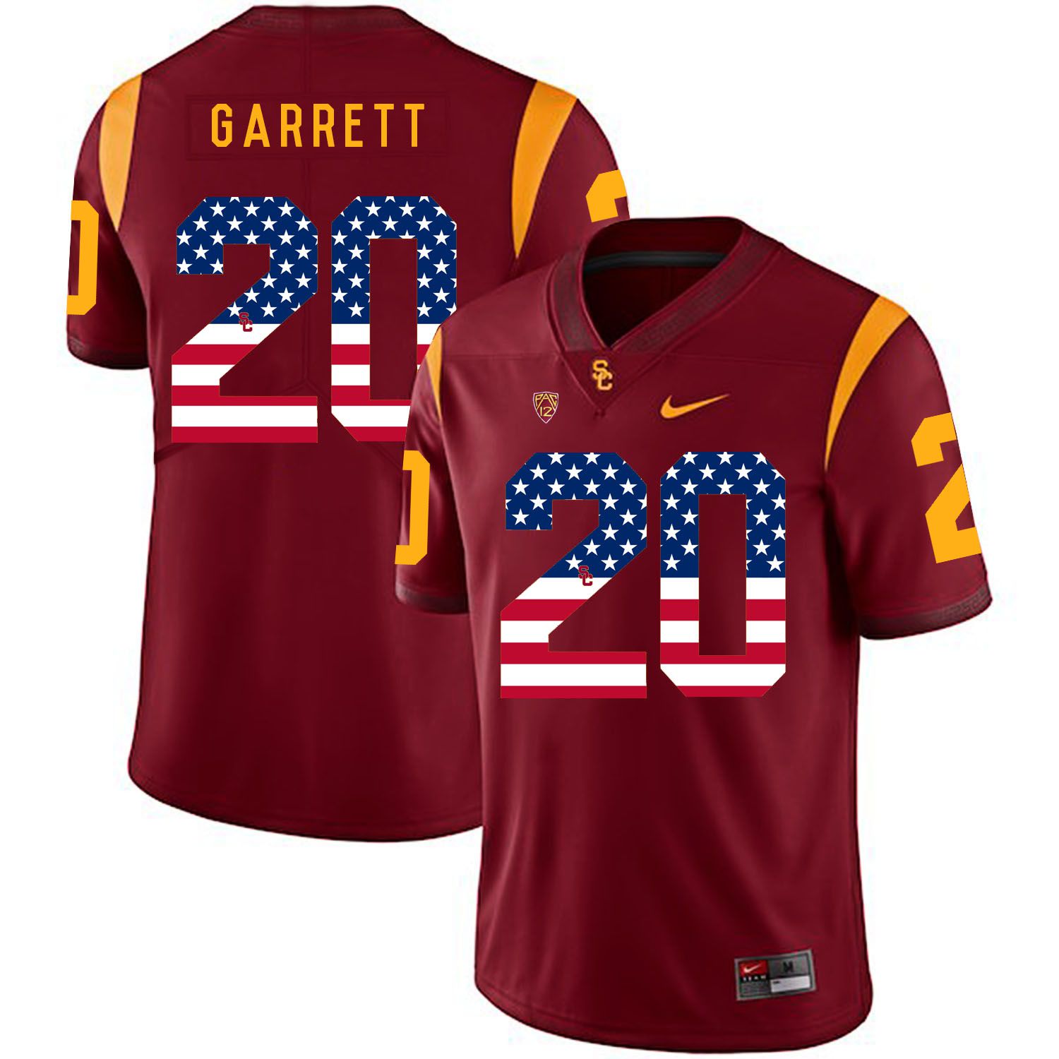 Men USC Trojans #20 Garrett Red Flag Customized NCAA Jerseys->customized ncaa jersey->Custom Jersey